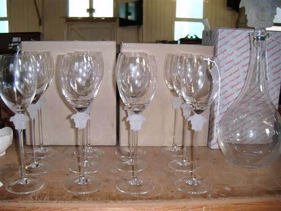 12 Rosenthal Versace Medusa wine glasses and a matching decanter